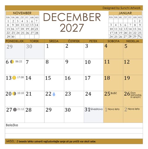 Koledar mandal 2027 - slika 27