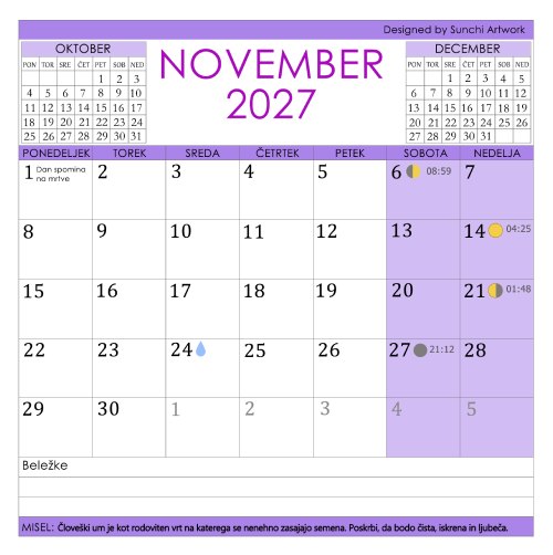 Koledar mandal 2027 - slika 25