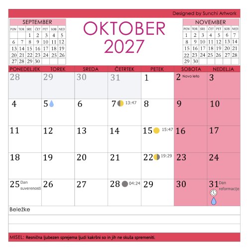 Koledar mandal 2027 - slika 23