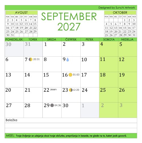 Koledar mandal 2027 - slika 21