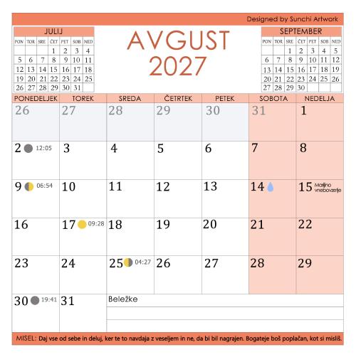 Koledar mandal 2027 - slika 19