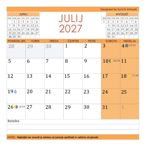 Koledar mandal 2027 - slika 17