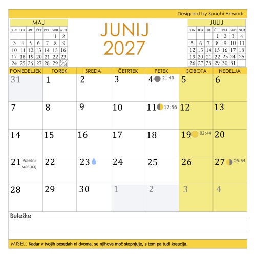 Koledar mandal 2027 - slika 15