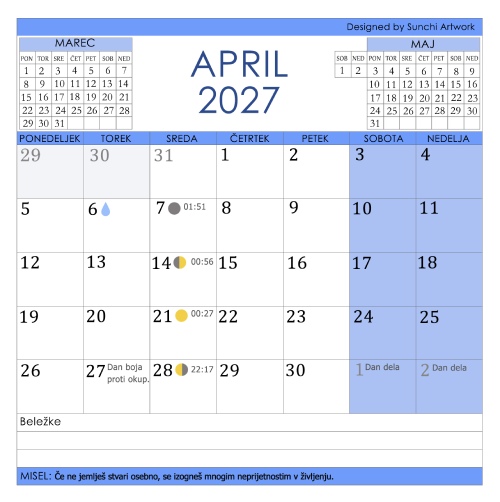 Koledar mandal 2027 - slika 13