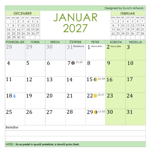 Koledar mandal 2027 - slika 5